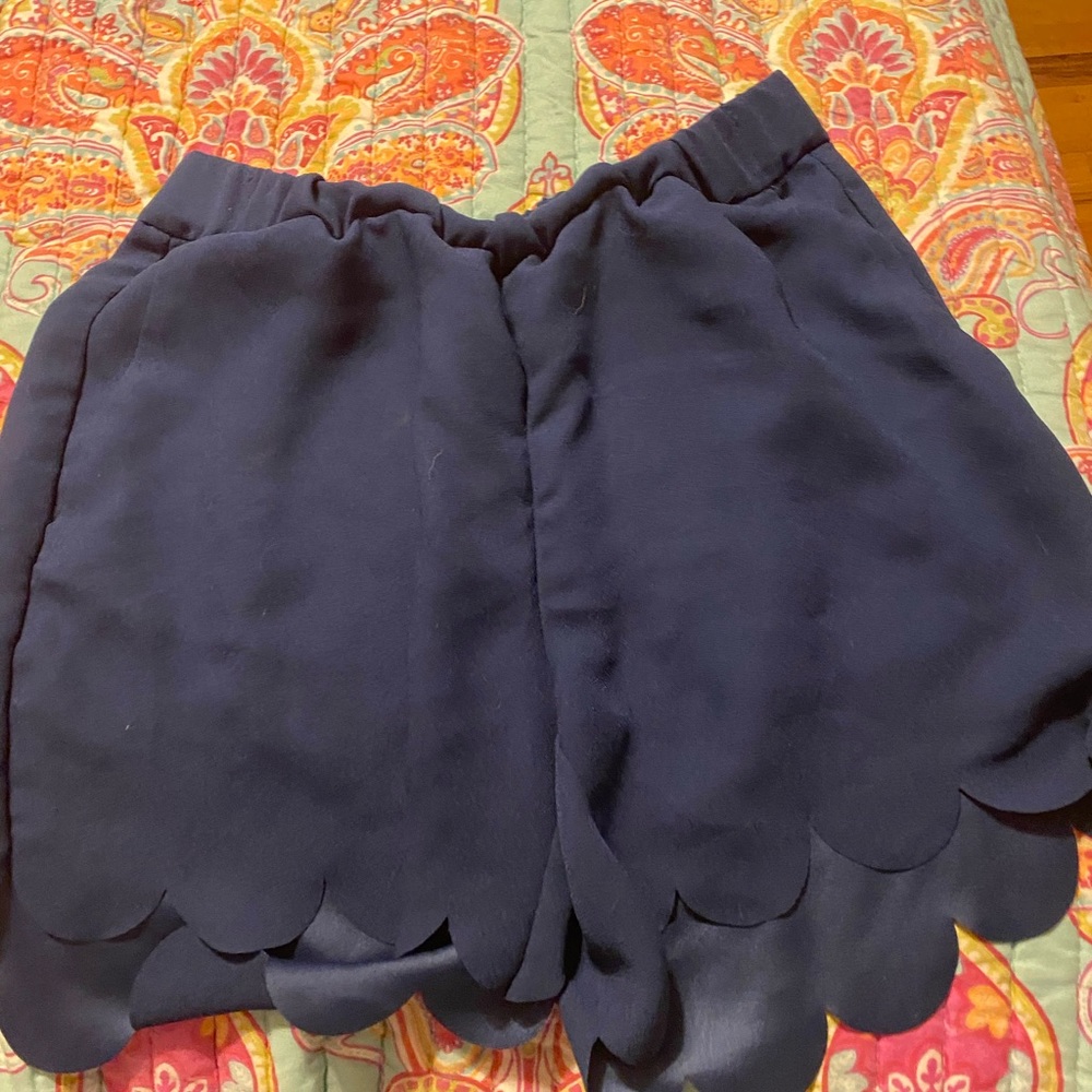 Navy Blue Scalloped Madewell Shorts